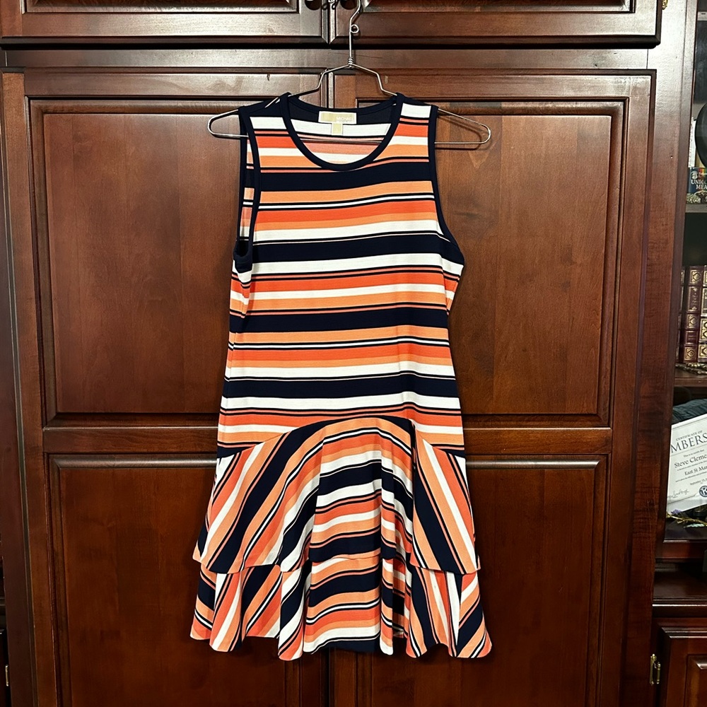 Michael Kors Summer Striped Dress. NWOT Size Lrg Fits 8-10